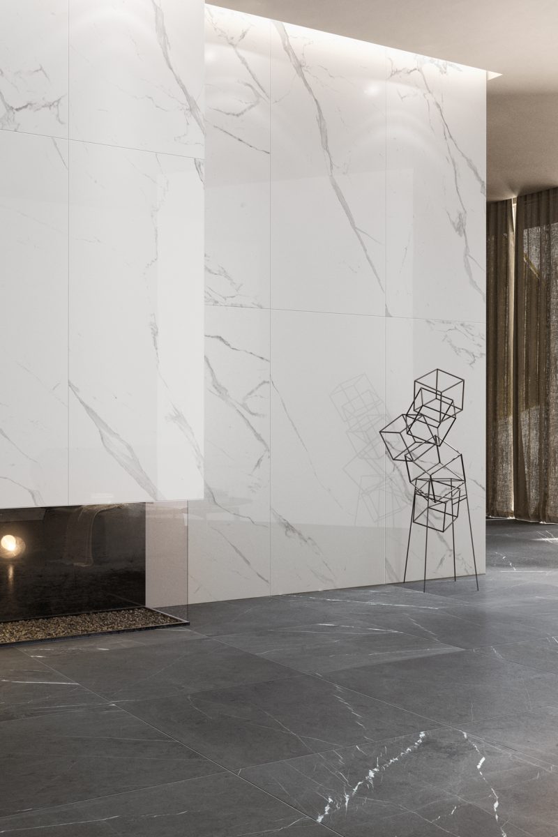 Marmoker Statuario Grigio 90x180 - Marmoker Grafite 90x180