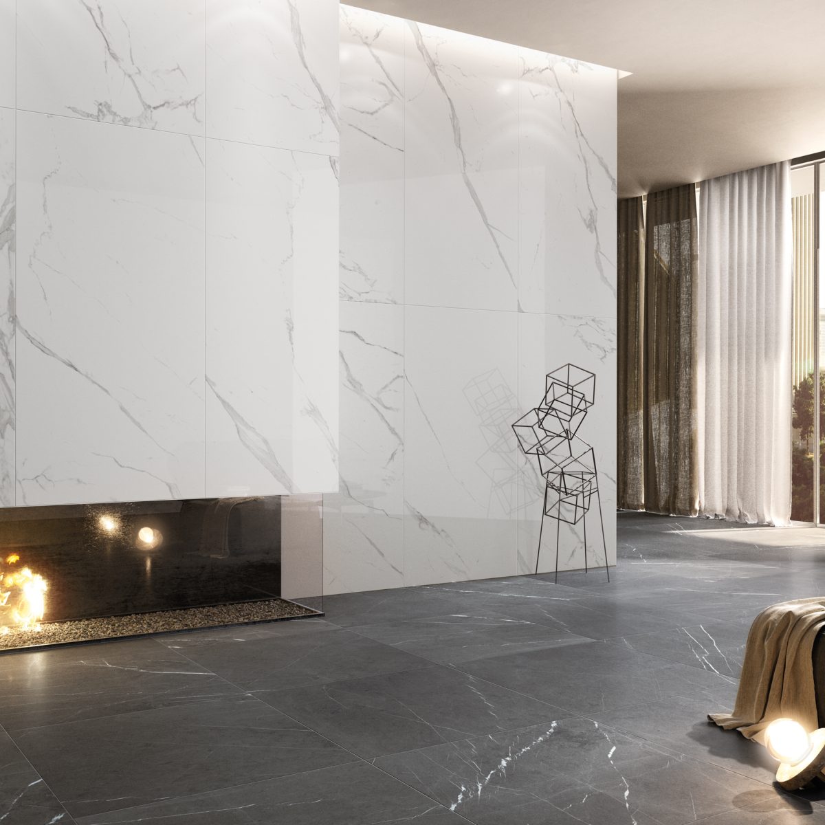 Marmoker Statuario Grigio 90x180 - Marmoker Grafite 90x180