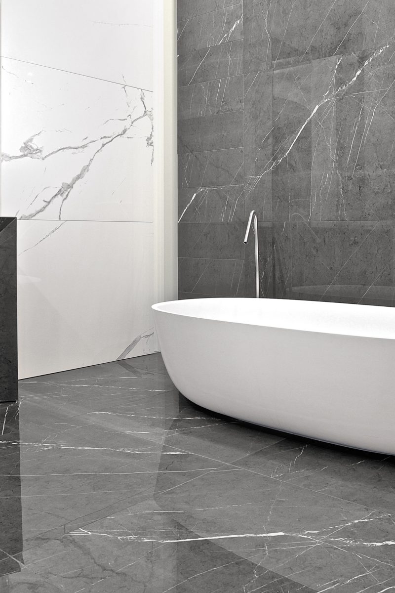 Marmoker Statuario Grigio 90x180 - Marmoker Grafite 90x180