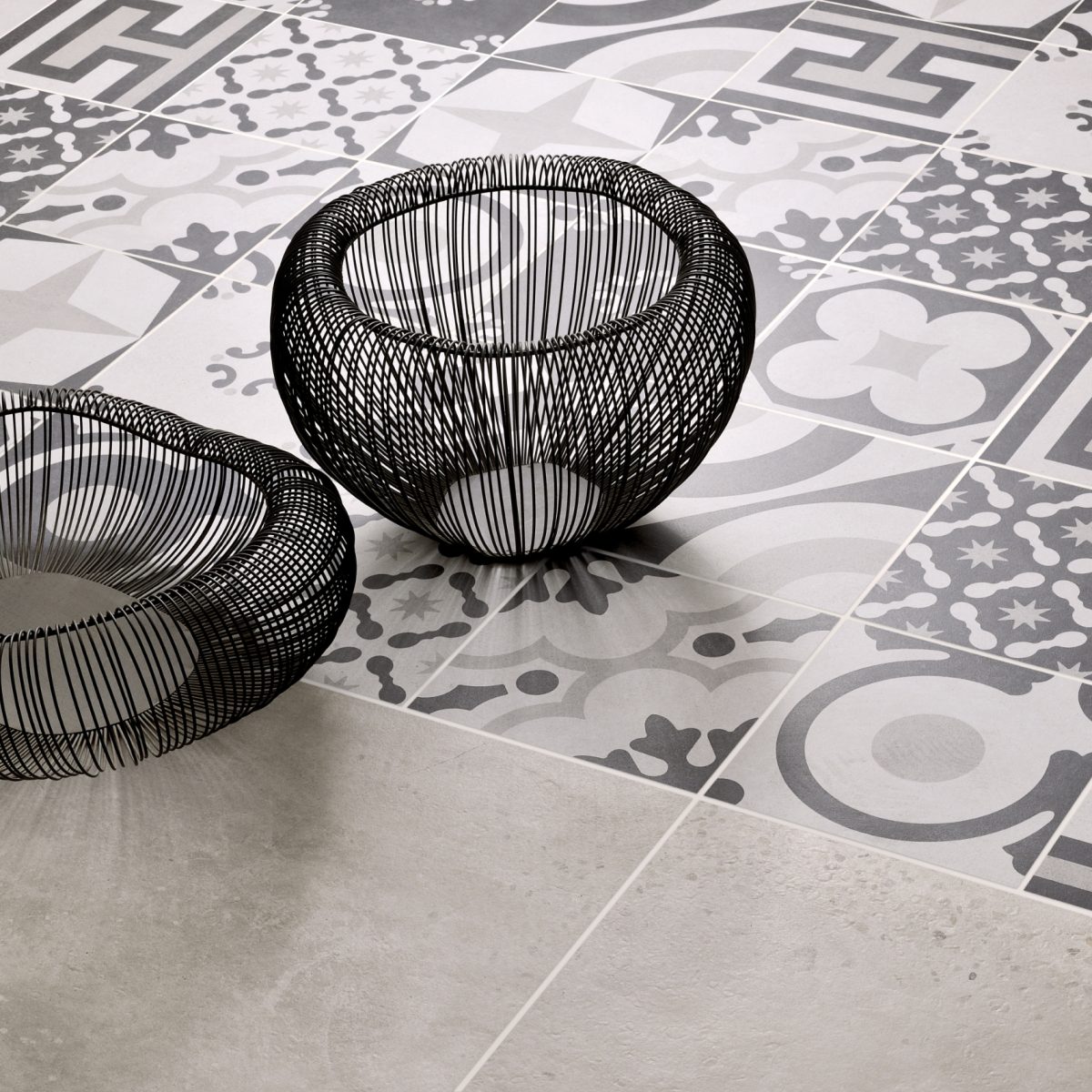 Cementine Black & White Mix 20 × 20